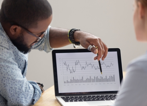 A man giving analysis of fleet data